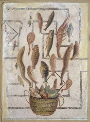 Pavimento que representa peces escapando de una cesta, de Sousse